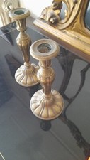 coppia raffinati pesanti antichi candelabri candelabro bronzo dorato