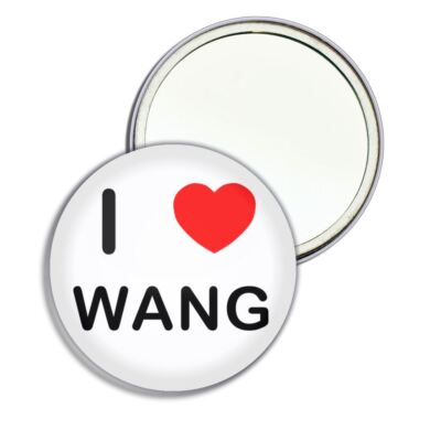 Wang I Love Herz runder Spiegel Tasche kompakt (55 mm oder 77 mm)