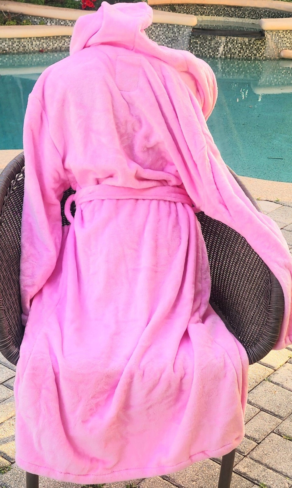 Jeffree Star Hot Pink Plush Hooded Bathrobe M/L - Oversized Rare image 5