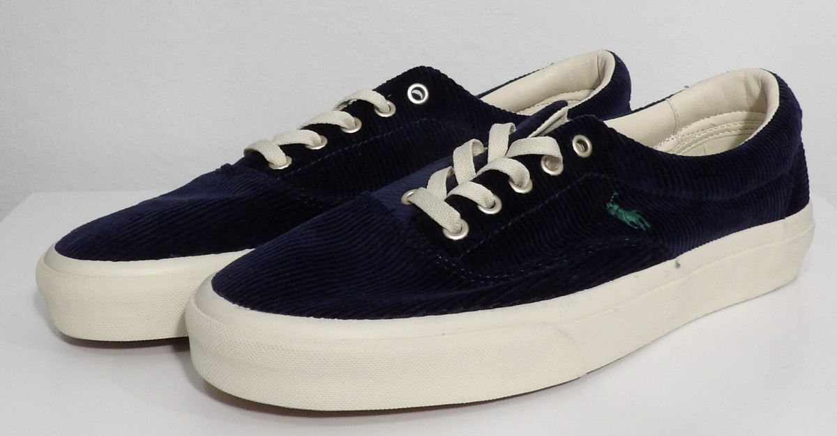 Ralph Lauren Keaton Mens Navy Blue Pony Corduroy Shoes  display picture 3