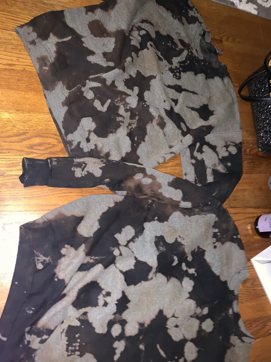 Bleach dye grey sweatshirt outlet