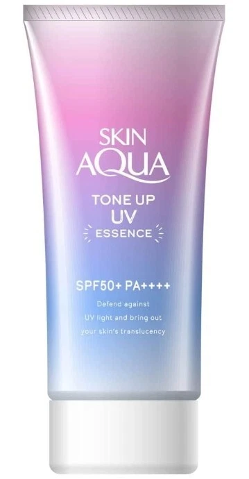 ROHTO SKIN AQUA TONE UP UV ESSENTIAL SPF50+ PA++++ PROTECTOR SOLAR LAVANDA 80g X 10 SET Foto 4 de 4