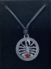 Scorpio Zodiac Sign Silver Pewter Pendant On A Adjustable Cord
