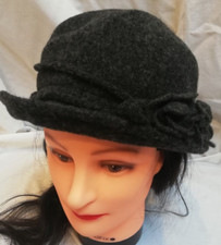 20's Style Grey Wool Cloche hat by National Trust VGC