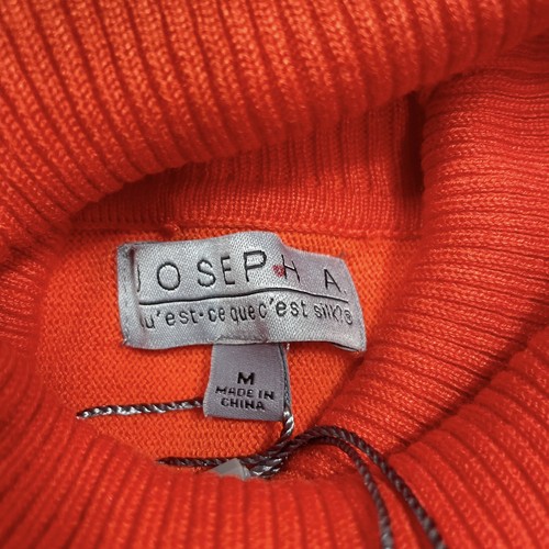 Joseph A Sweater Women's Medium Orange Cowl Neck Pullover Split Front Stretch - Picture 6 of 10