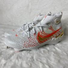 Nike Alpha Huarache NXT Playoff Pack White Gold Baseball Cleats Mens Size 7.5