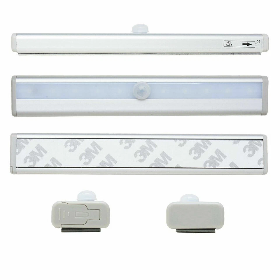 10LED Battery Powered Portable Motion Sensor Light Wireless Night Cabinet Closet - Image 2 of 4