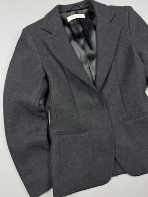 Miu Miu Vintage Fleece Wool Gray Blazer Jacket Size 40 | eBay