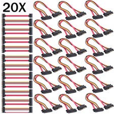 20 Pack 15 7 Pin SATA HDD Extension Cable Data Power Male to Female, 19" / 50cm
