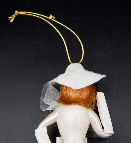 Ladies With Elegance Blown Glass Ornament Woman in White Dress & Hat - Picture 4 of 8