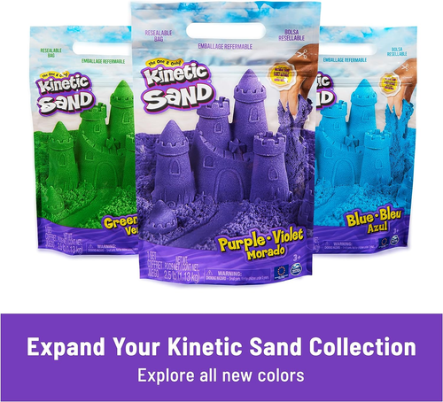 Kinetic Sand, Squish N’ Create Spielset, 13,5 Unzen Spielsand (blau, gelb & pink), - Bild 7 von 12