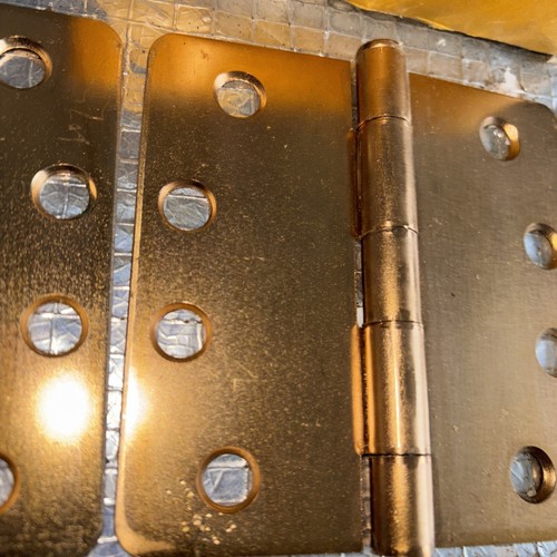 (3 LOT) HINGE SET BRONZE 4”x 4”,Radius Corners, New Old Stock,Never Mounted VGC - Picture 2 of 5