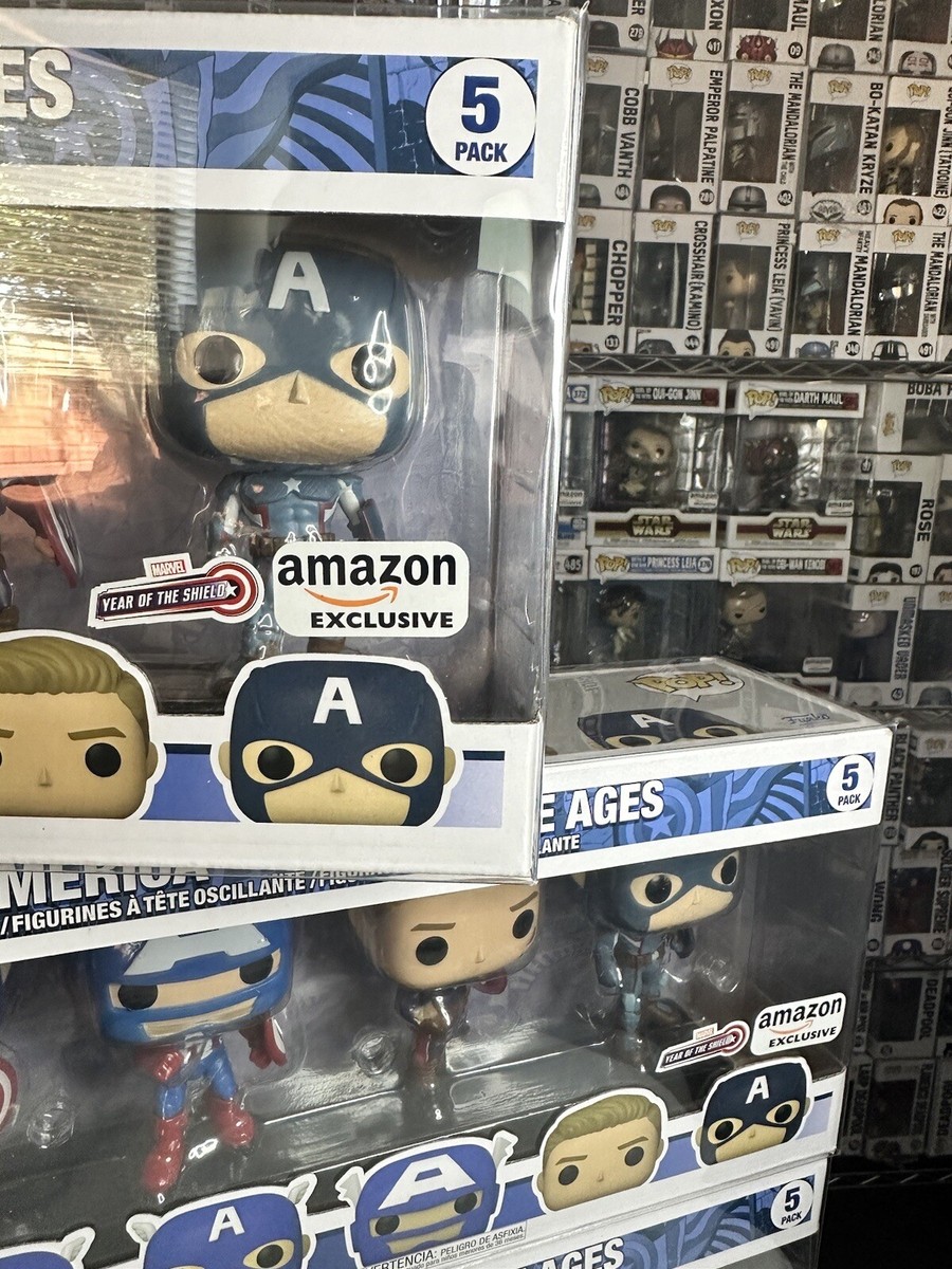 Funko Pop! Captain America through the Ages 5 pack. Amazon
