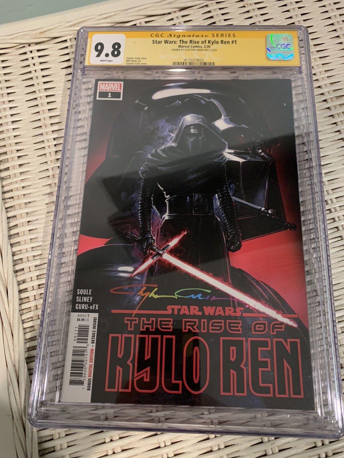 Star Wars The Rise Of Kylo Ren #1 CGC 9.8 SS Infinity Signed By Clayton Crain
