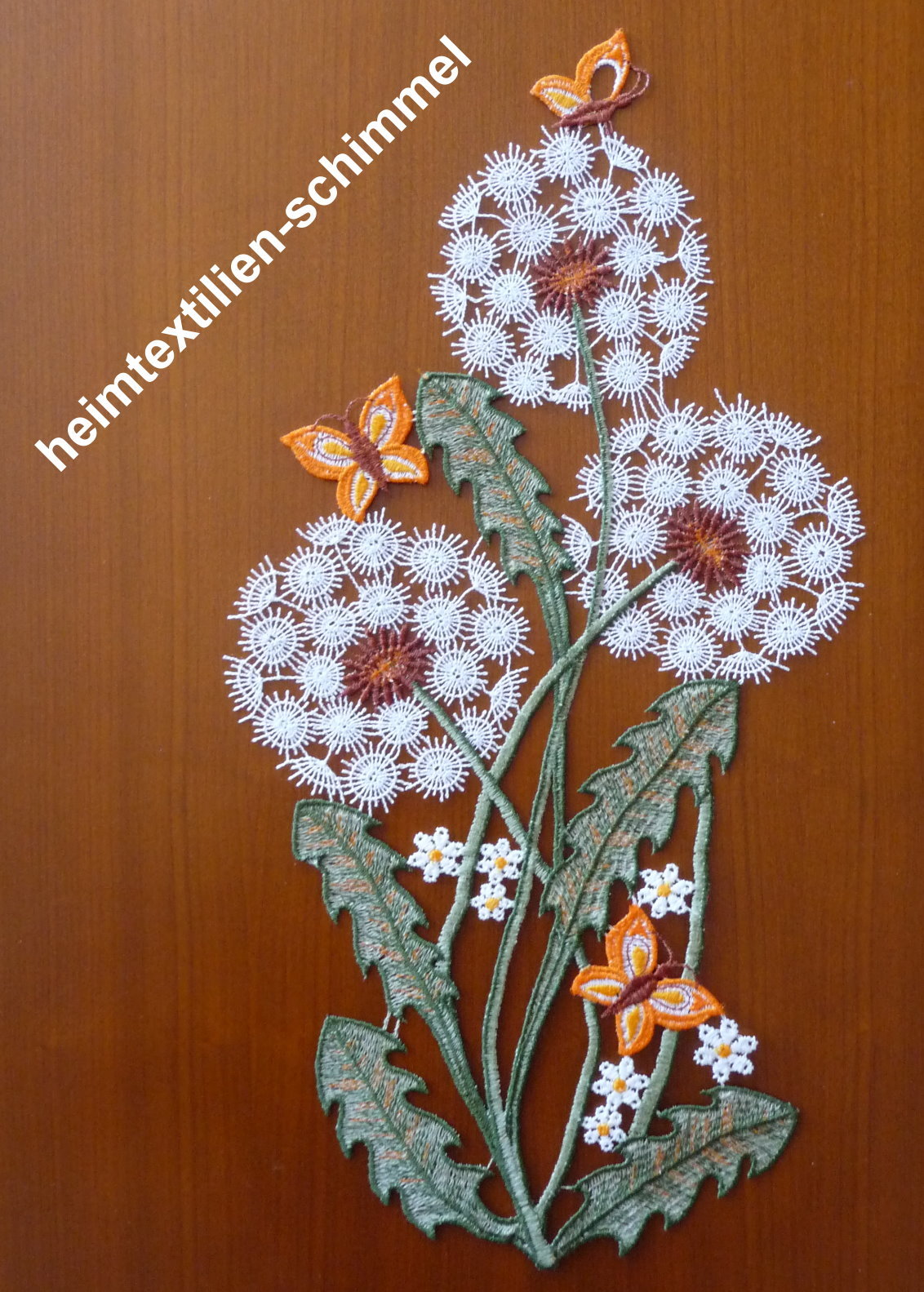 Décoration De Fenêtre "Glockenblume" (Campanule) - Dentelle De Plauen (Plauener Spitze) - Crème