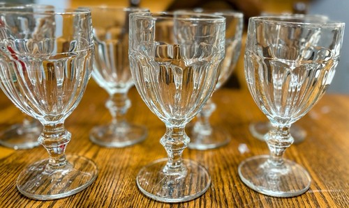 Set of (8) Libbey Duratuff Gibraltar Clear Glass Stemware Water Wine Goblets 7" - Picture 3 of 8