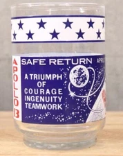 Vintage 1970 Libbey Safe Return APOLLO 13 Juice Glass Nasa Space Aquarius