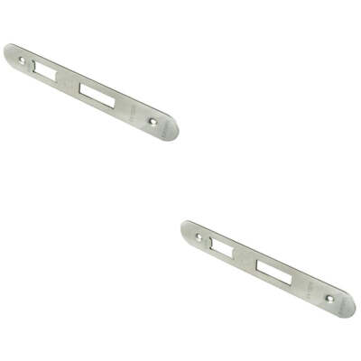 2er Pack Türzarge Forend Strike und Fixing Pack für Flügelschlösser Satin Steel RADIUS