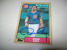 1987 TOPPS RON CEY AUTOGRAPH SIGNED AUTO #767 CHICAGO CUBS