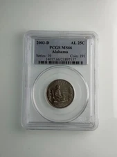2003-D Alabama State Quarter 25c PCGS MS66