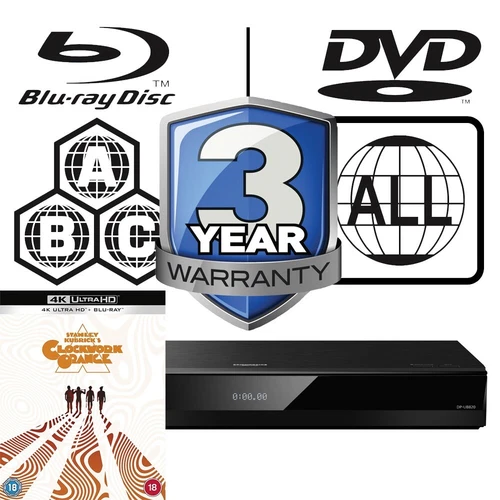 Panasonic Blu-ray Player DP-UB820 All Zone MultiRegion 4K - A Clockwork Orange