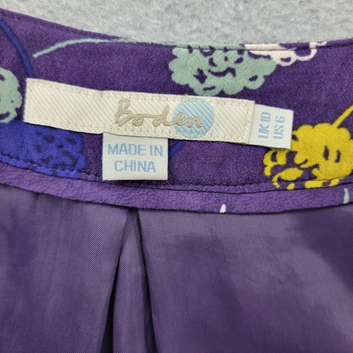 Boden Womens Dress size 6 Purple Floral Beaded Rhinestones Sequin Trim Event - Picture 11 of 13