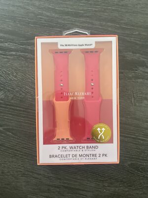 Isaac Mizrahi 2 Pack Watch Bands In Pink color block Brand New In Box