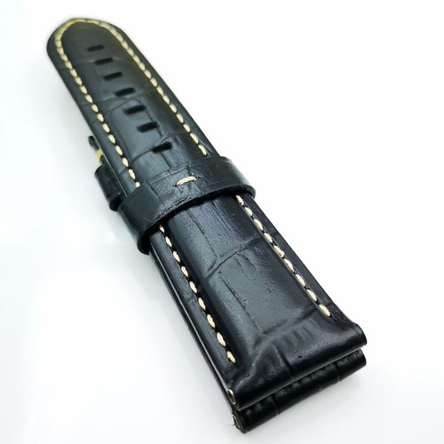 Correa con hebilla de cuero de bambú negro de 24 mm / 22 mm para reloj PAM PAM111 - Imagen 4 de 7