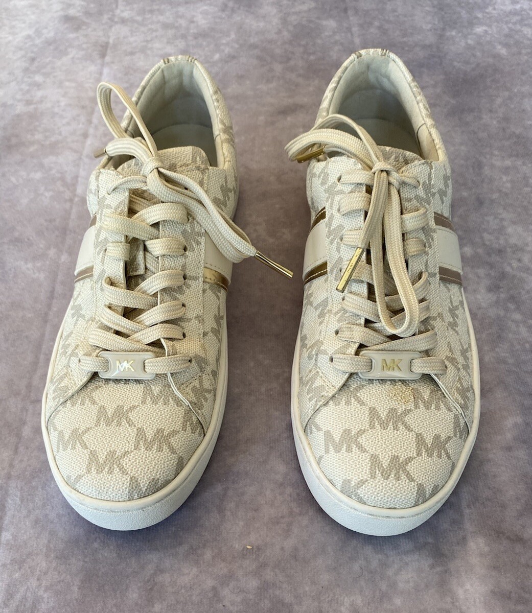 スニーカー MICHAEL MICHAEL KORS LOGO SNEAKERS Michael Kors Logo City Sneaker Vanilla/Tan MONOGRAM MK Shoes