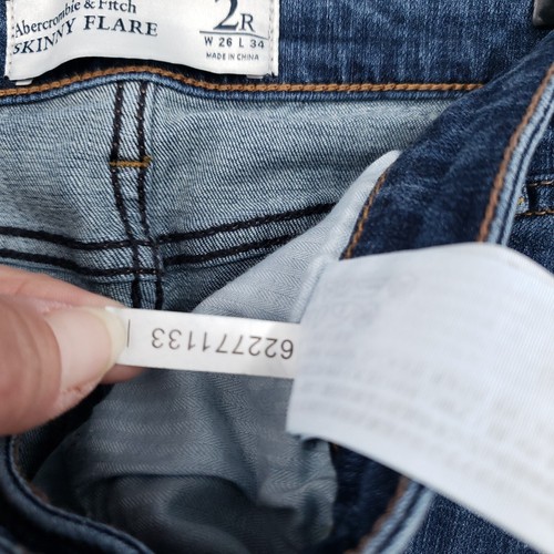Abercrombie Fitch Jeans Womens 2 Blue Skinny Flare Mid Rise Medium Wash Denim - Picture 12 of 16