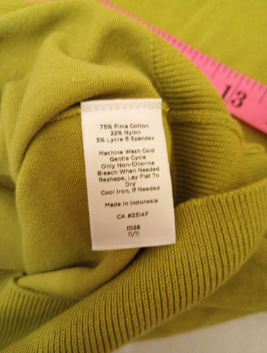 Talbot Pima Cotton Sleeveless Sweater Vest Round Neck Peagreen Medium NWT - Picture 8 of 9