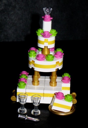 MOC My Own Creation - Wedding Cake Birthday Pastry Bakery - MADE OF LEGO BRICKS - Picture 6 of 6