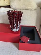 Baccarat Vase Cristal Rouge rond Eye II Harcourt Louxor Neuf Avec Boîte