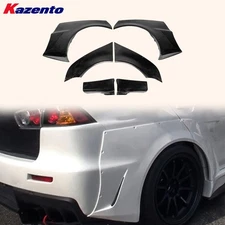 Wide Rear Over Fender For Mitsubishi EVO 10 X CZ4A 07-16 VR Style Fiberglass 6pc