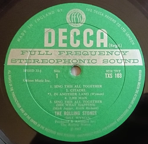 Rolling Stones LP Their Satanic Majesties UK Decca Stereo 1st Press SUPERB AUDIO