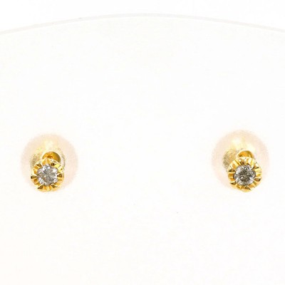 18K (18 Karat) Gelbgold Ohrringe mit Diamanten (Karat Markierung n... GZl1hzoe