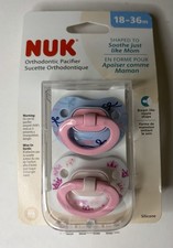 NUK Orthodontic Pacifier 2pk 18-36 Months Silicone Pink Bows Crowns BPA Free