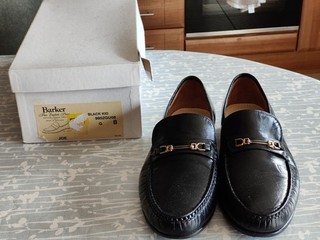 Men's BARKER " JOE " Handmade Black Leather Slip On Dress Loafer Shoes. UK 8 G.