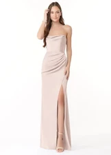 Azazie Leonis Blushing Pink Bridesmaid Dress Size XS NEW