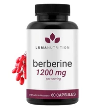 Berberine 1200 mg 60 capsules- Enhances immune function and promotes cholesterol