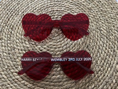 2 Pairs of Harry Styles Together Tour Heart Glasses in Red - Wembley 3rd July