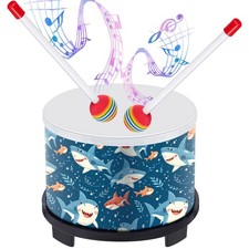Boao Kids Floor Tom Drum 2 Rainbow Mallets For Over Age 6 Year Wooden
