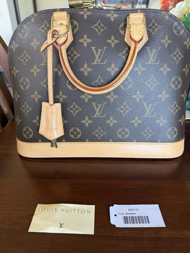 Louis Vuitton Alma Monogram Satchel/Top Handle Bag PM Brown Canvas