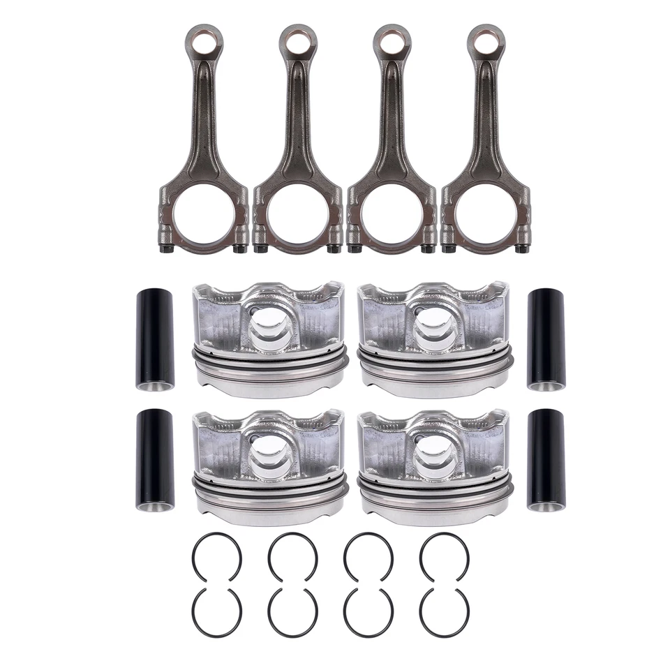 4Pcs Pistons w/Rings +Connecting Rod For 16-25 Jeep Grand Cherokee WL Dodge 2.0 - Image 4 of 4