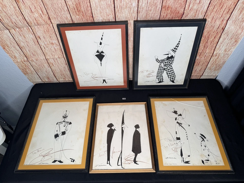 Lote de 5 dibujos a tinta raros 1959 años 50 John Truman MCM - arte minimalista surrealista Foto 2 de 4