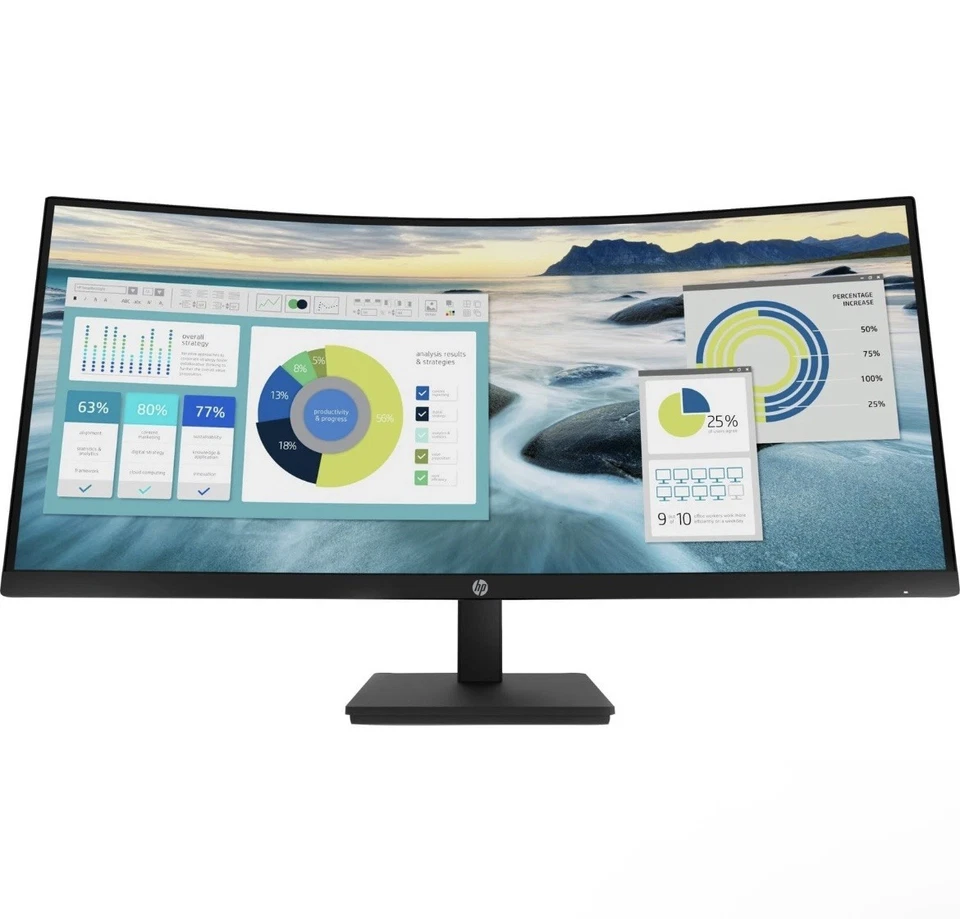 HP P34hc G4 34" 3440x1440 WQHD LED 5ms HDMI DP USB-C Curved Monitor 21Y56AA - Image 3 of 4