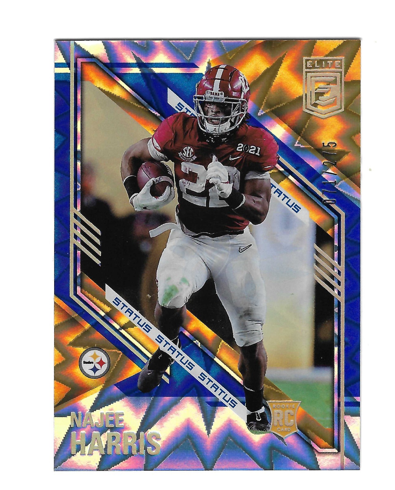 NAJEE HARRIS 2021 DONRUSS ELITE STATUS ROOKIE #109 /275 $25 ALABAMA CRIMSON TIDE