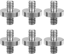 6 Pack International Standard 1/4"-20 Male to 1/4"-20 Male Threaded Tripod Screw