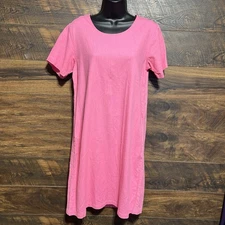 Jane Ashley Shift T-Shirt Dress Small Pink Short Sleeve Career Office Secretary