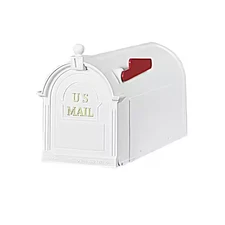 Ambrose White Post Mount Mailbox Large Residential Home Mail Box (Free-shipping)